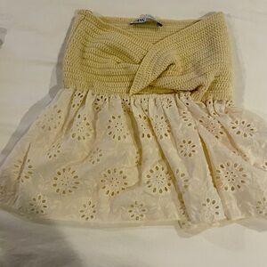 Zara Cream Crochet Top size S
